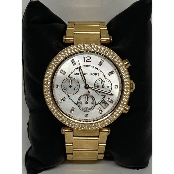 Michael Kors Parker MK5491 Women's Gold Stainless Steel Analog Dial Watch VK713 - Picture 1 of 12
